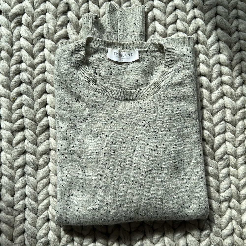 Everlane Grey Donegal Cashmere Sweater Size M